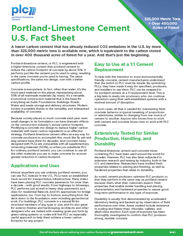 plc-portland-cement-fact-sheet Performance and Environmental Impact of IL Cement